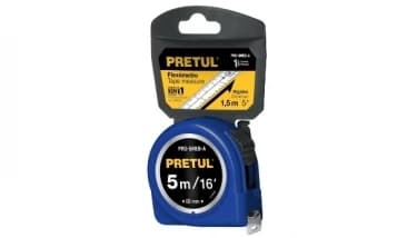 Flexómetro azul 5 m cinta 19 mm, en tarjeta  truper