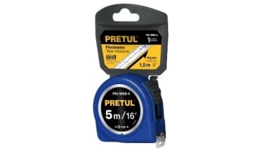 Flexómetro azul 5 m cinta 19 mm, en tarjeta truper |5mm