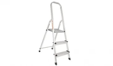 Escalera tubular plegable, 4 peldaños, aluminio, Truper |4 peldaños