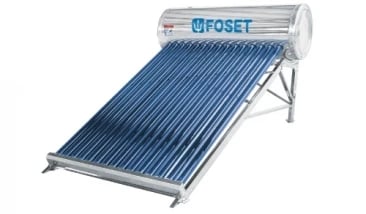 Calentador solar de agua, 15 tubos, 195L, 5 personas, Foset |Calentador 15